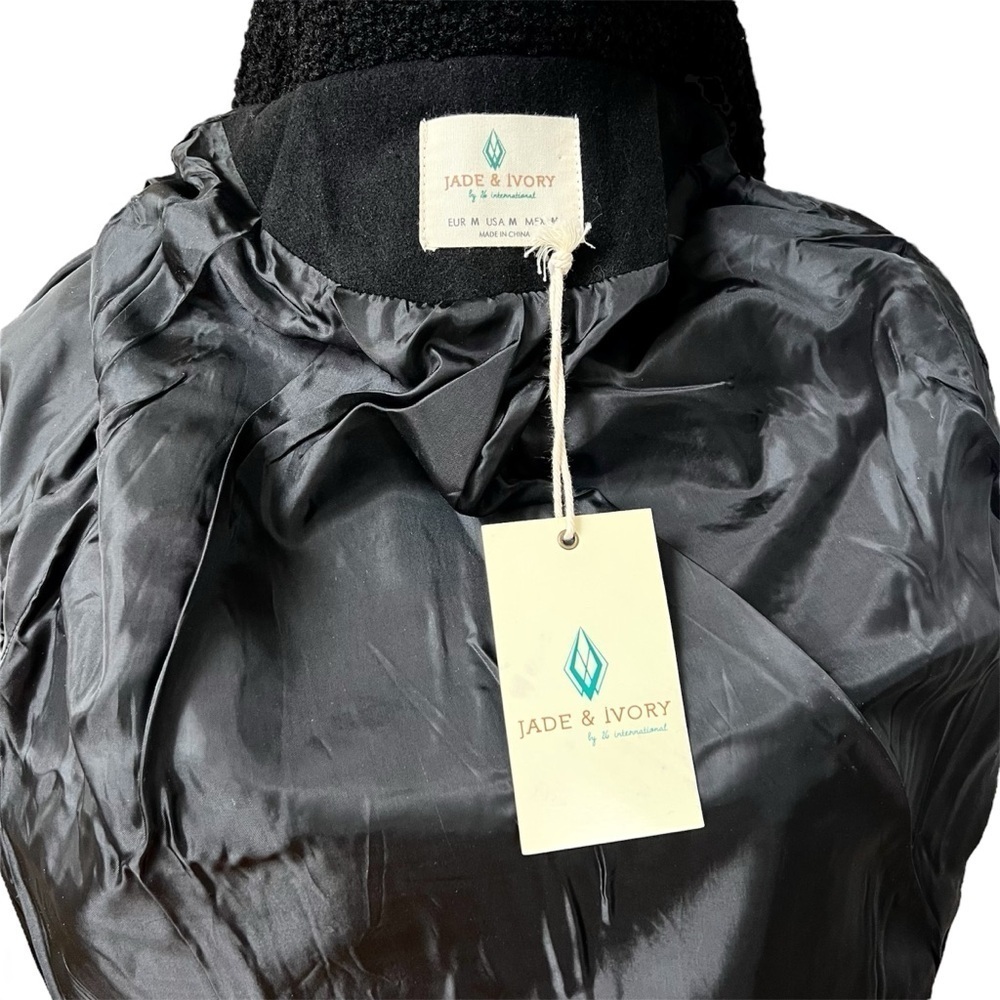 Jade & Ivy Black Faux Suede Coat with Faux Fur Collar Size M - NWT - Picture 6 of 8